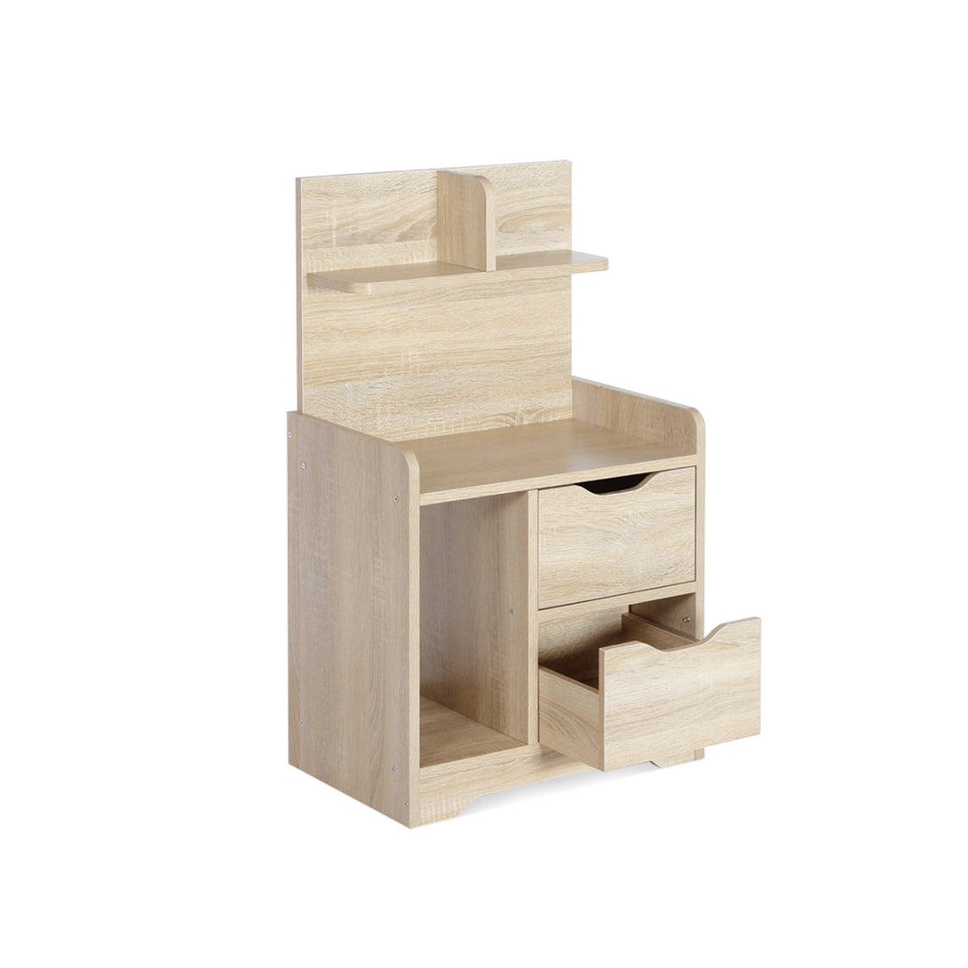 FINN Bedside Table with Shelves - Oak