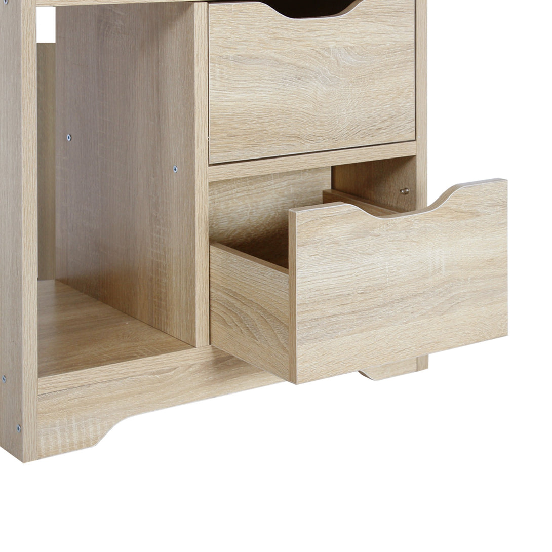 FINN Bedside Table with Shelves - Oak