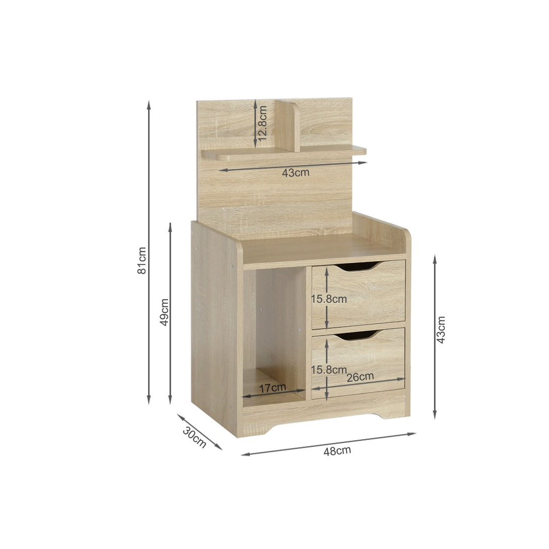 FINN Bedside Table with Shelves - Oak