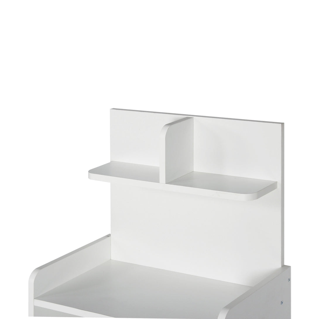 FINN Bedside Table with Shelves - White