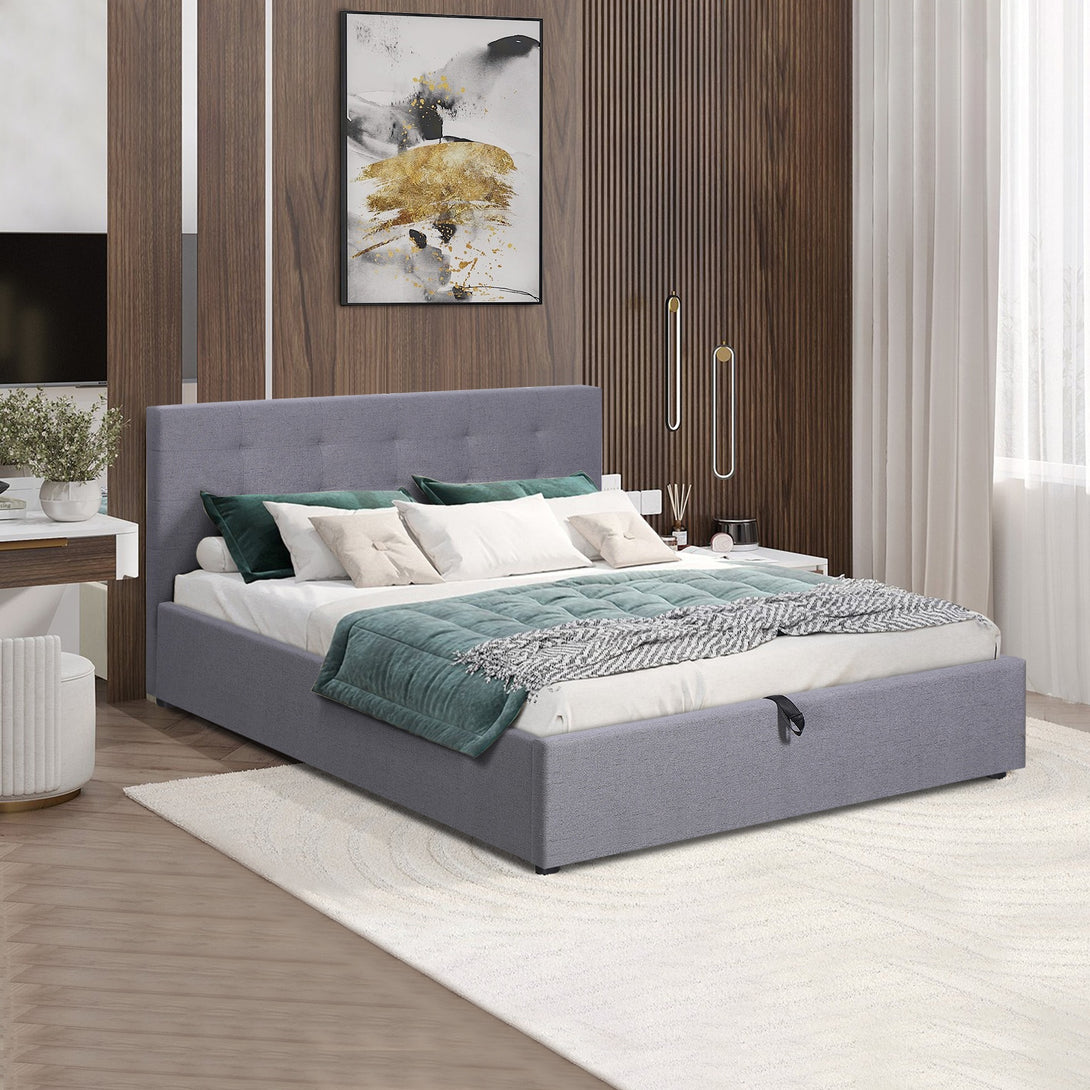 Abigail Double Gas Lift Bed Frame - Grey