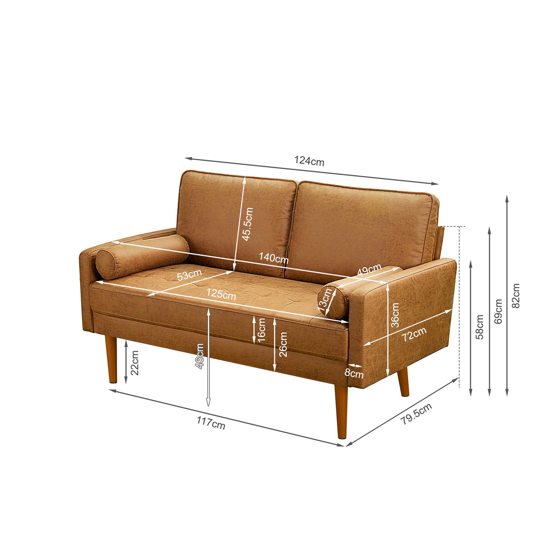 Alaina 2 Seater Sofa - Brown