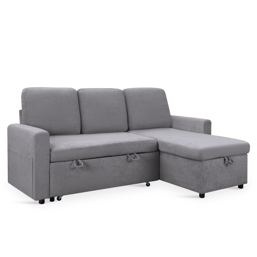 Amy 3 Seater Sofa Bed with Storage - Light Grey