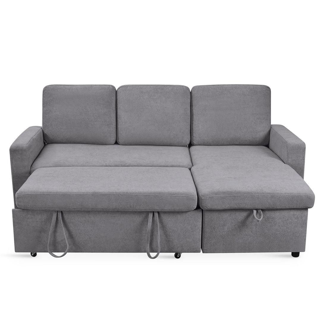 Amy 3 Seater Sofa Bed with Storage - Light Grey
