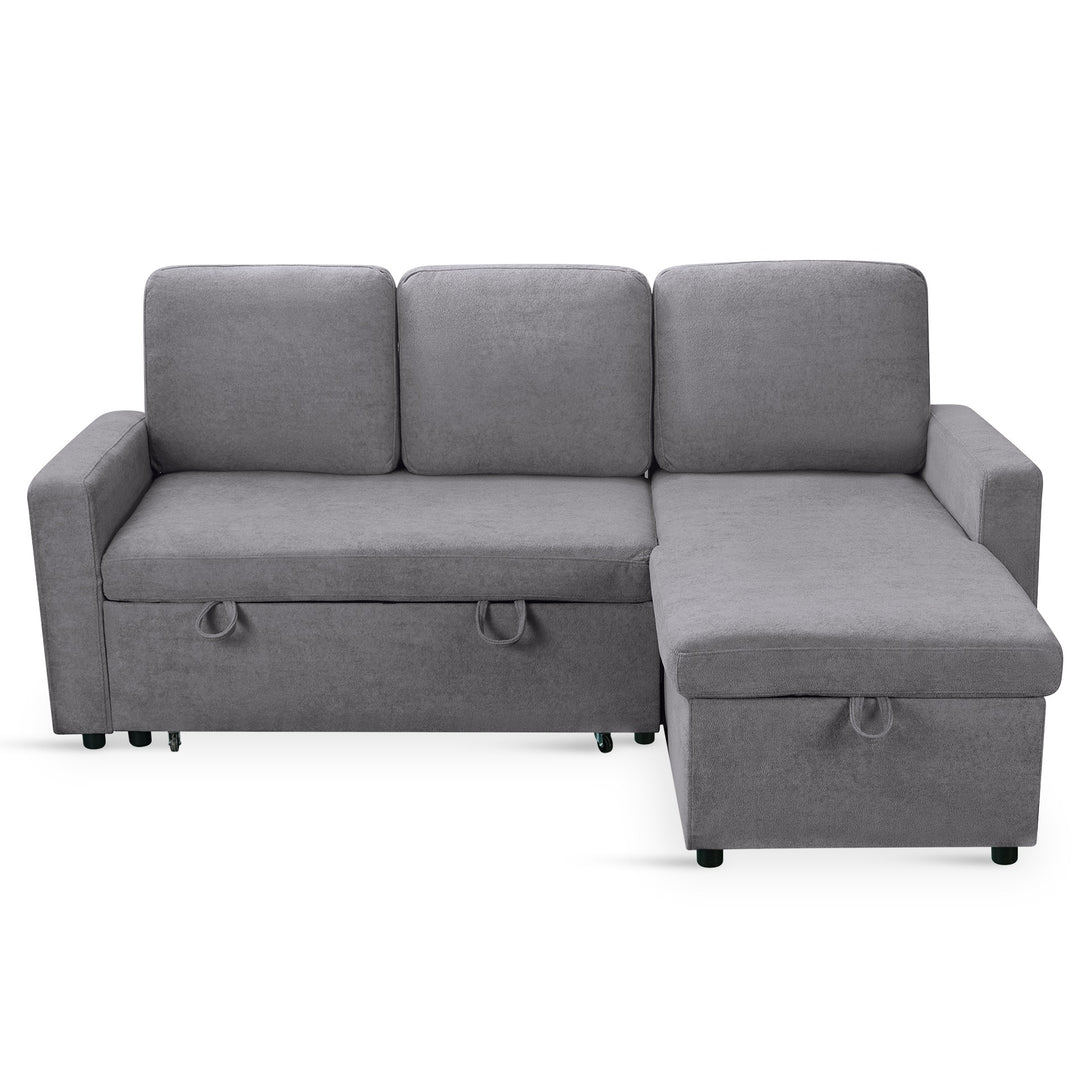 Amy 3 Seater Sofa Bed with Storage - Light Grey