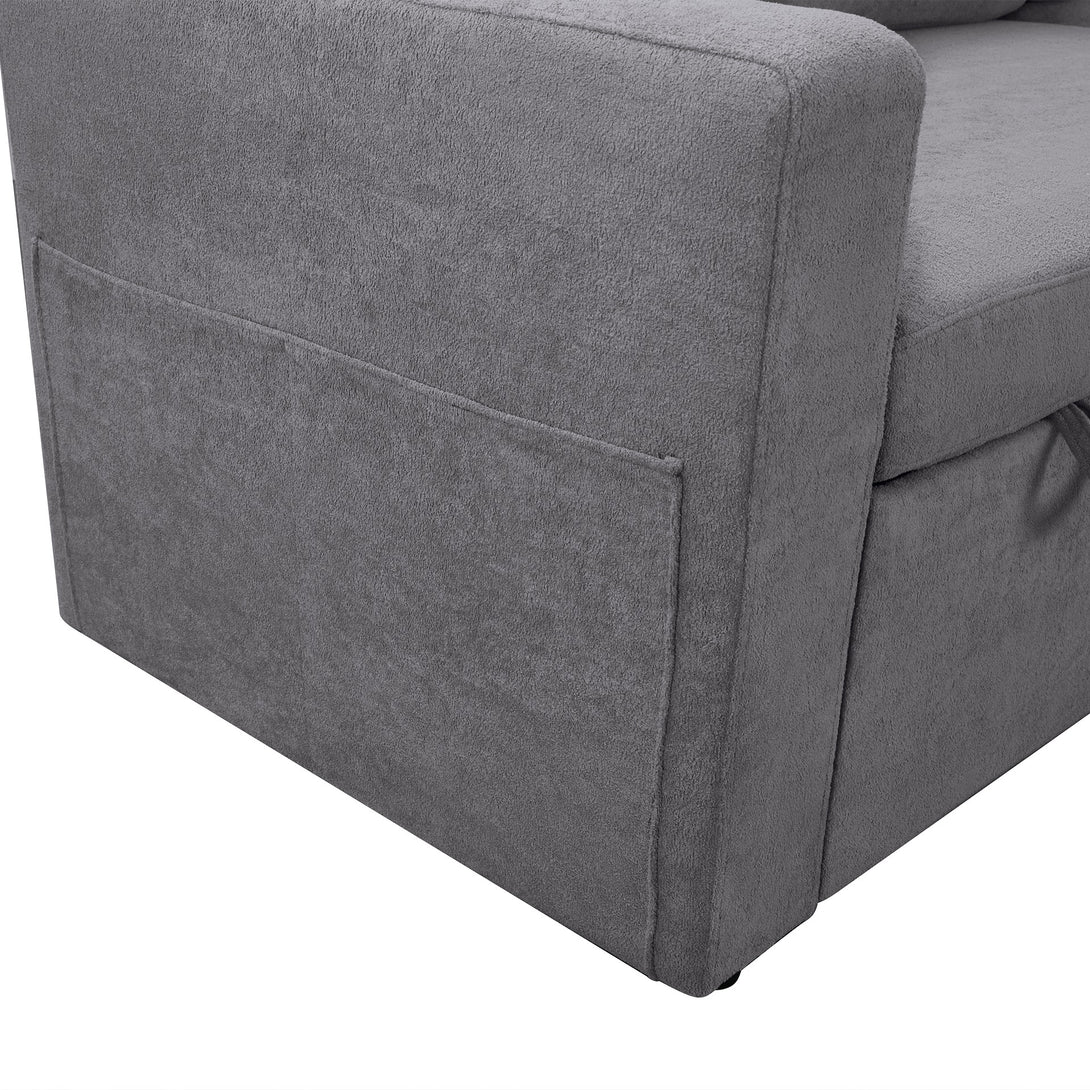 Amy 3 Seater Sofa Bed with Storage - Light Grey