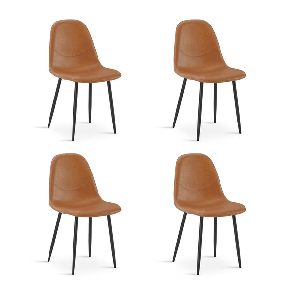 Matthew PU Leather Dining Chair - Set of 4 - Orange