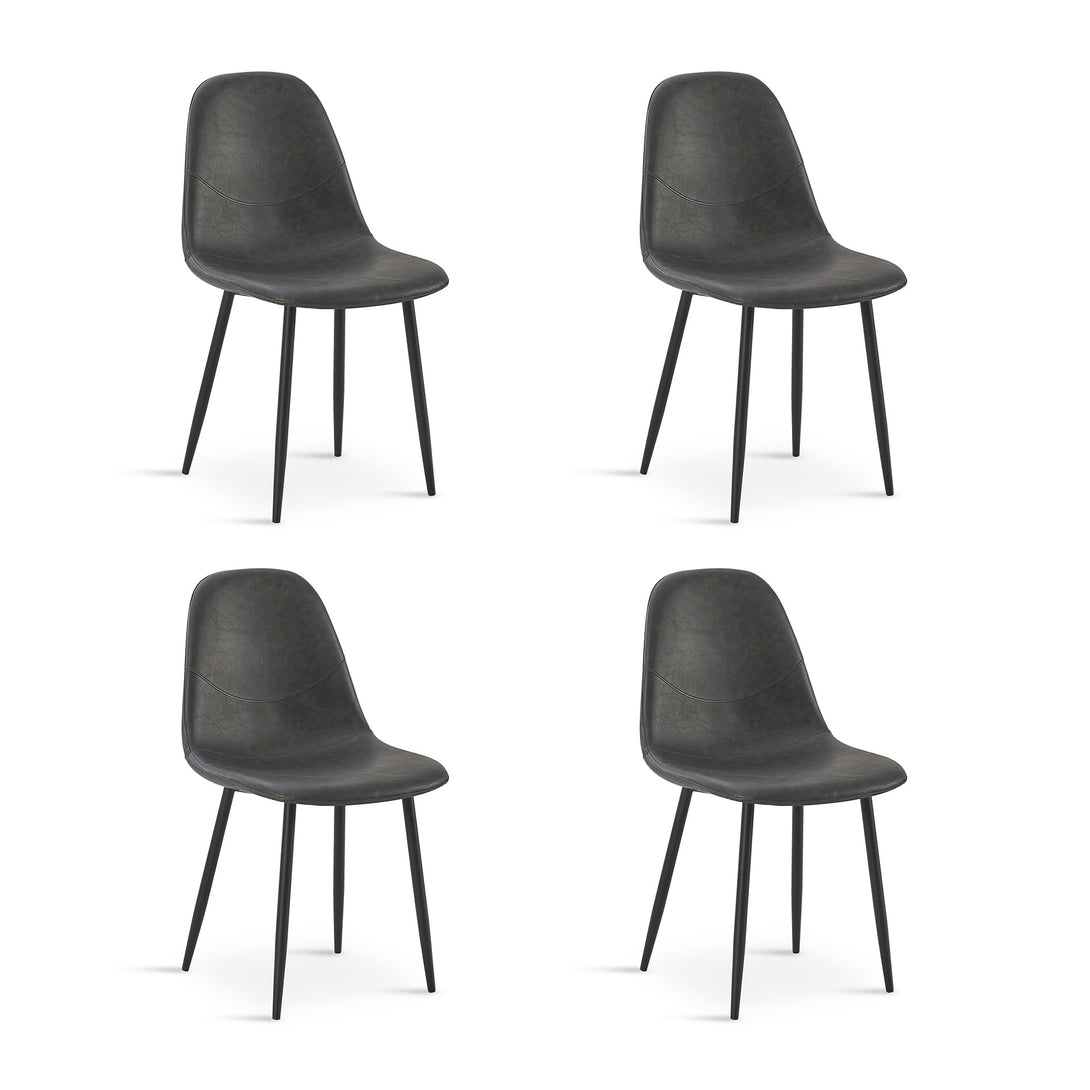 Matthew PU Leather Dining Chair - Set of 4 - Grey