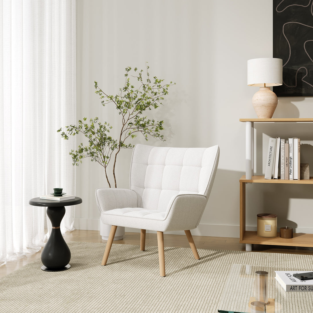 Amelia Rubberwood Armchair - White