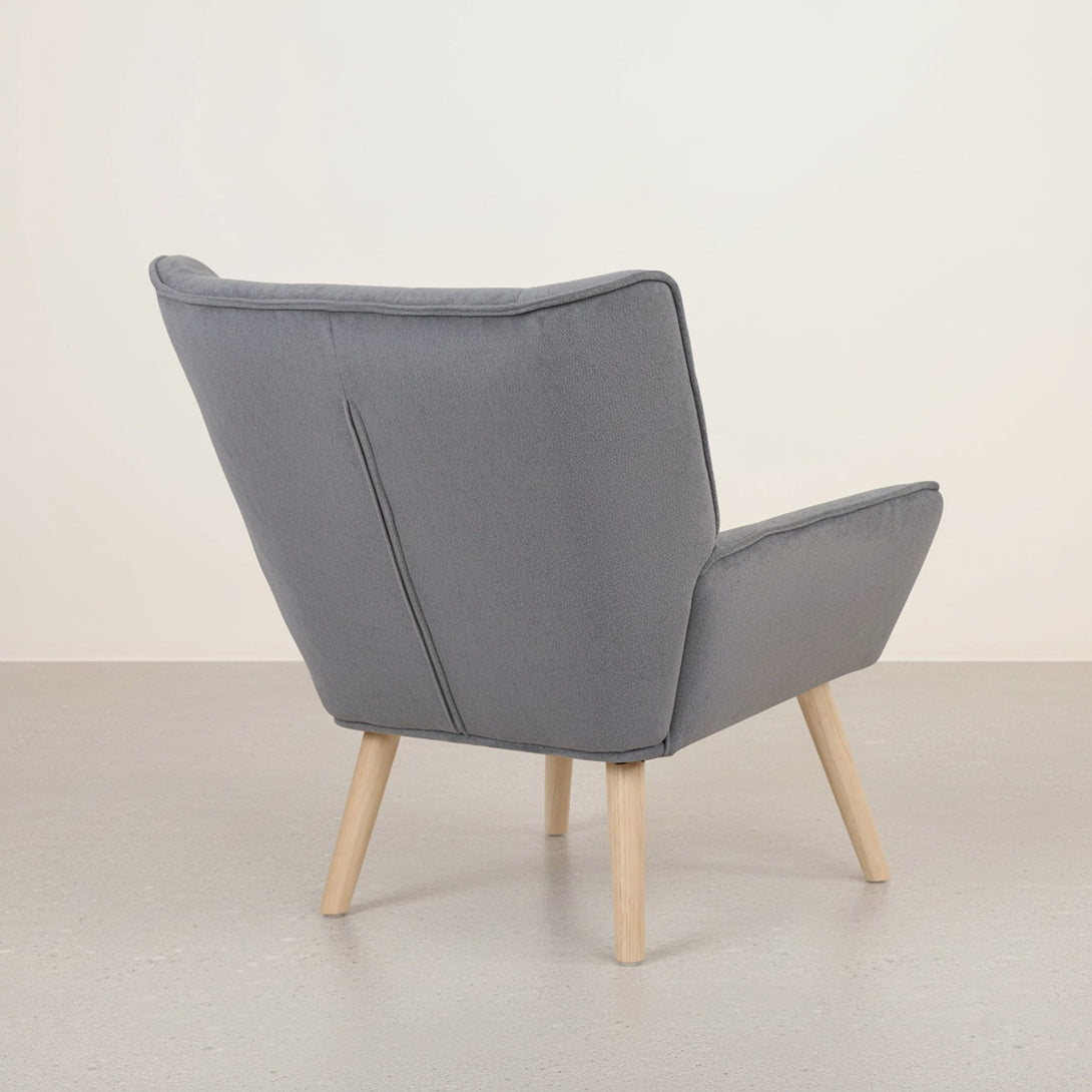 Amelia Rubberwood Armchair - Dark Grey