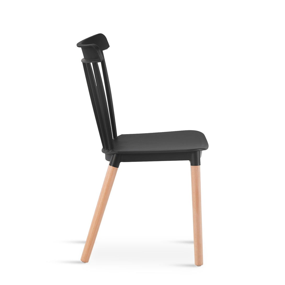 Cooper Dining Chair - Set of 4 - Black + Oak