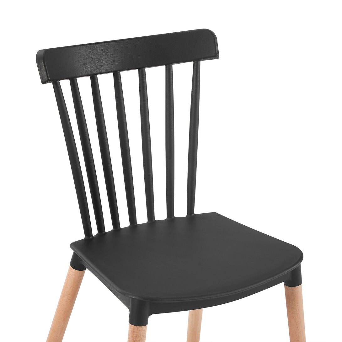 Cooper Dining Chair - Set of 4 - Black + Oak