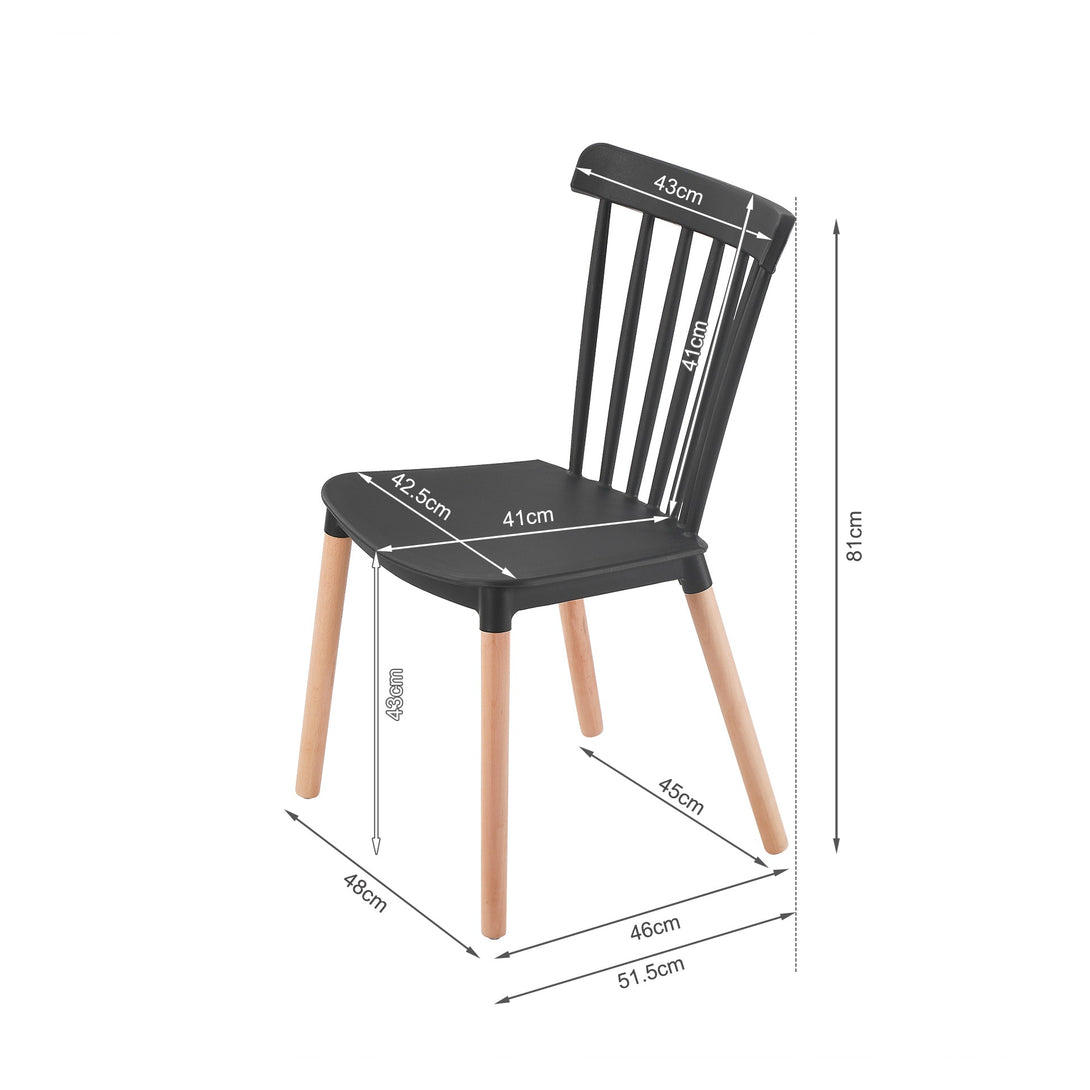 Cooper Dining Chair - Set of 4 - Black + Oak