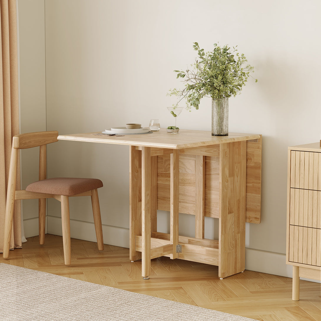 Landon Rubberwood Foldable Dining Table - Oak