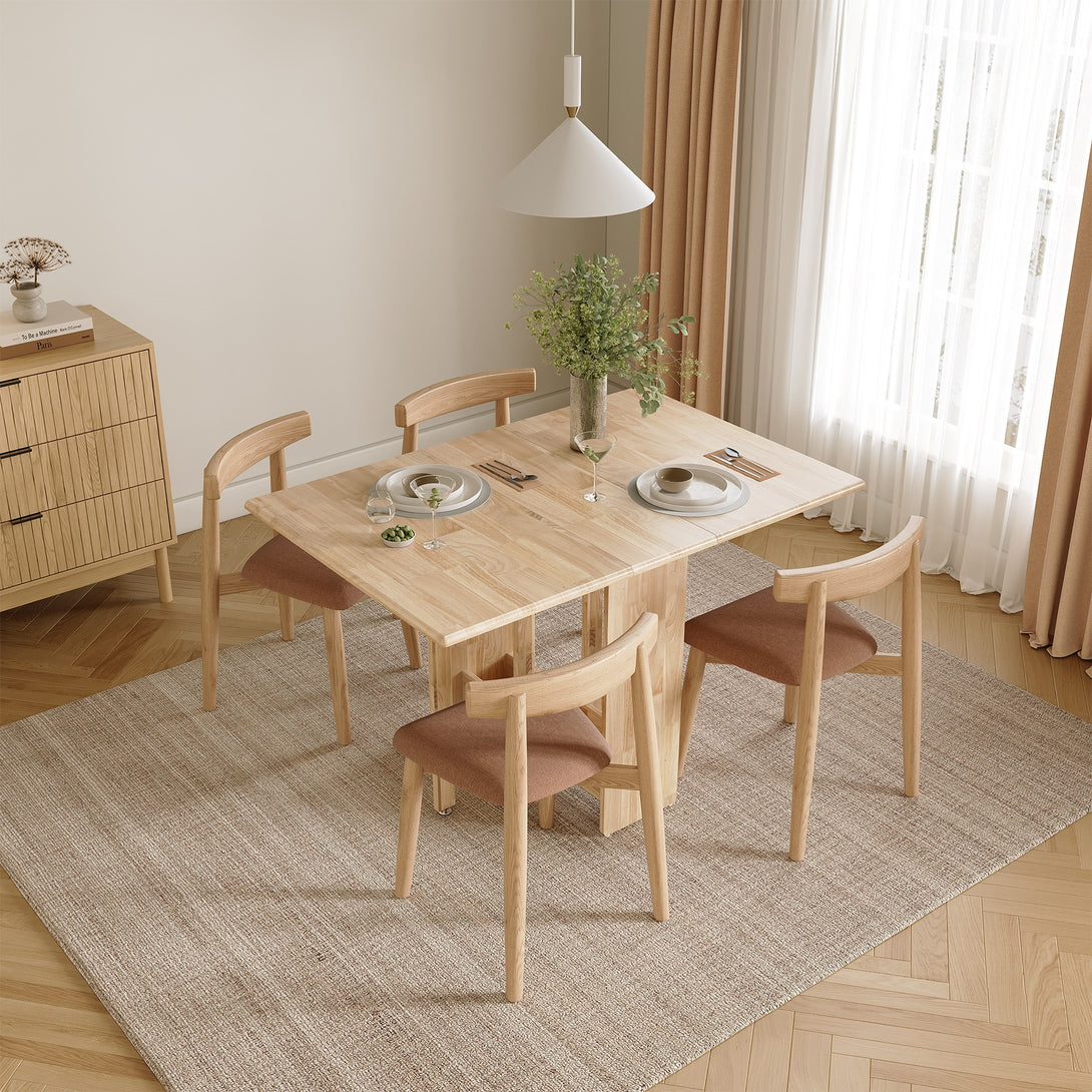 Landon Rubberwood Foldable Dining Table - Oak