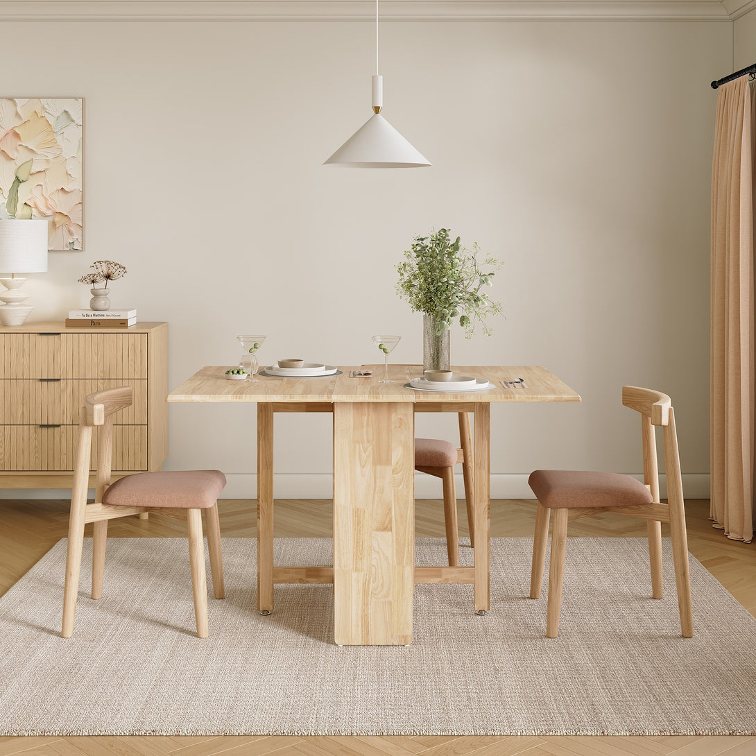 Landon Rubberwood Foldable Dining Table - Oak