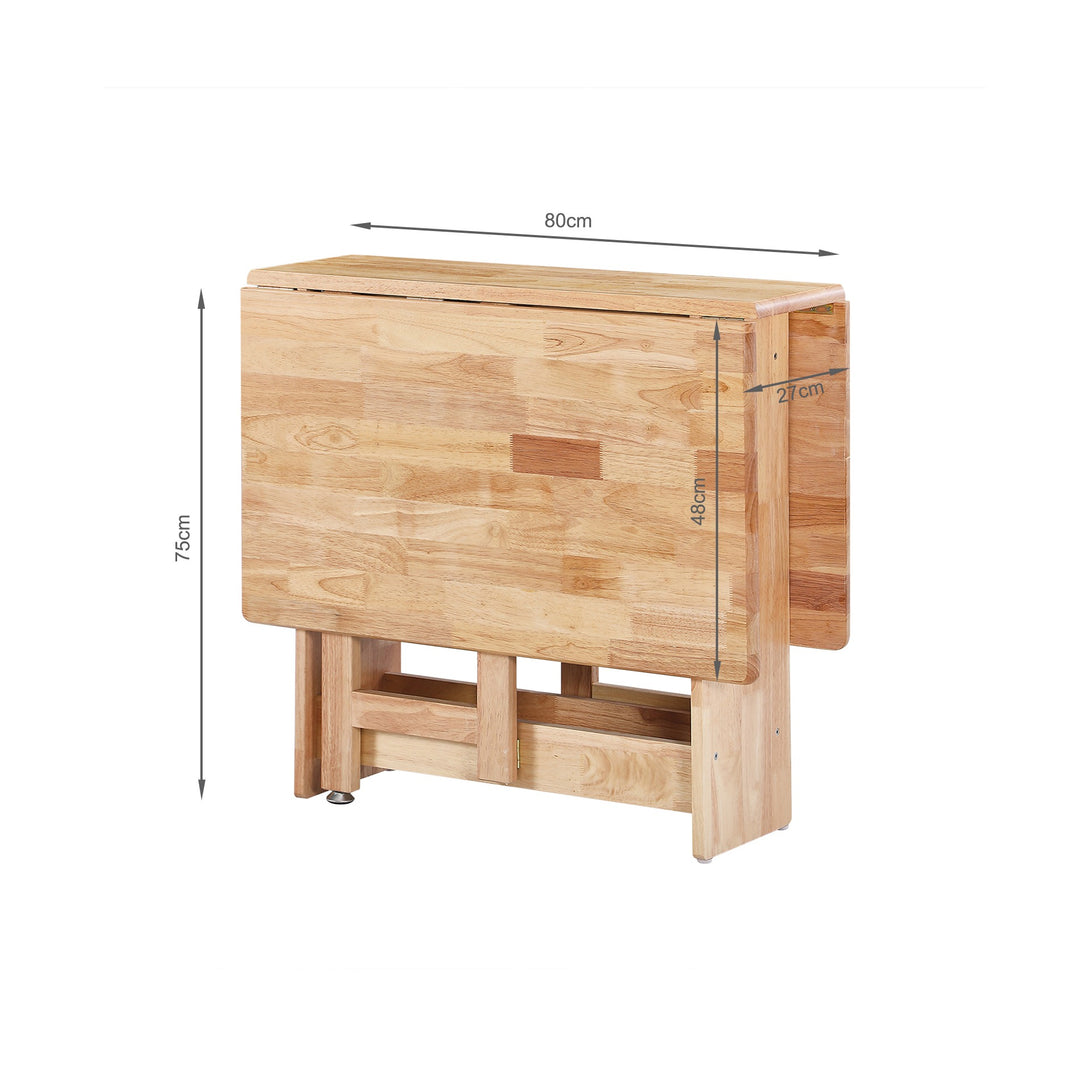 Landon Rubberwood Foldable Dining Table - Oak
