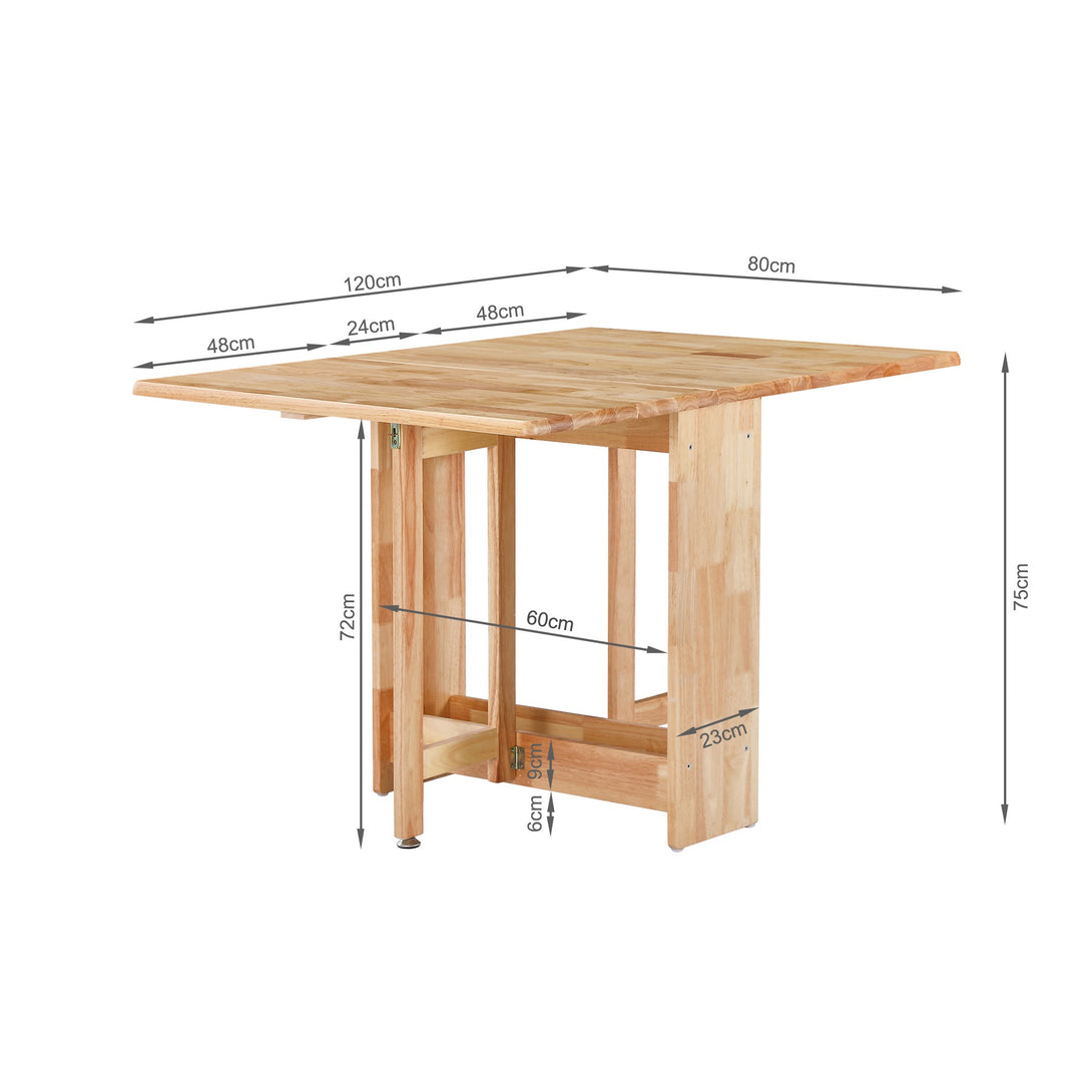 Landon Rubberwood Foldable Dining Table - Oak