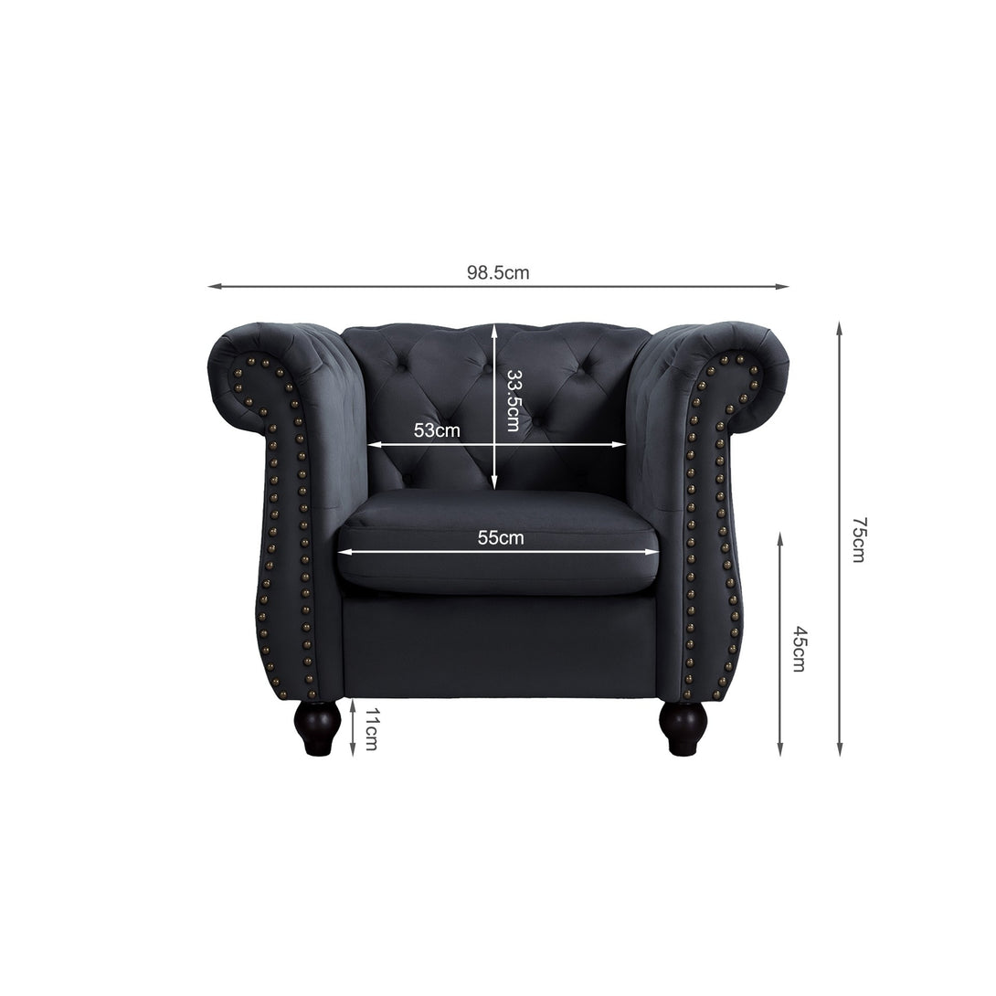 Emily Velvet Occasional Chair - Black
