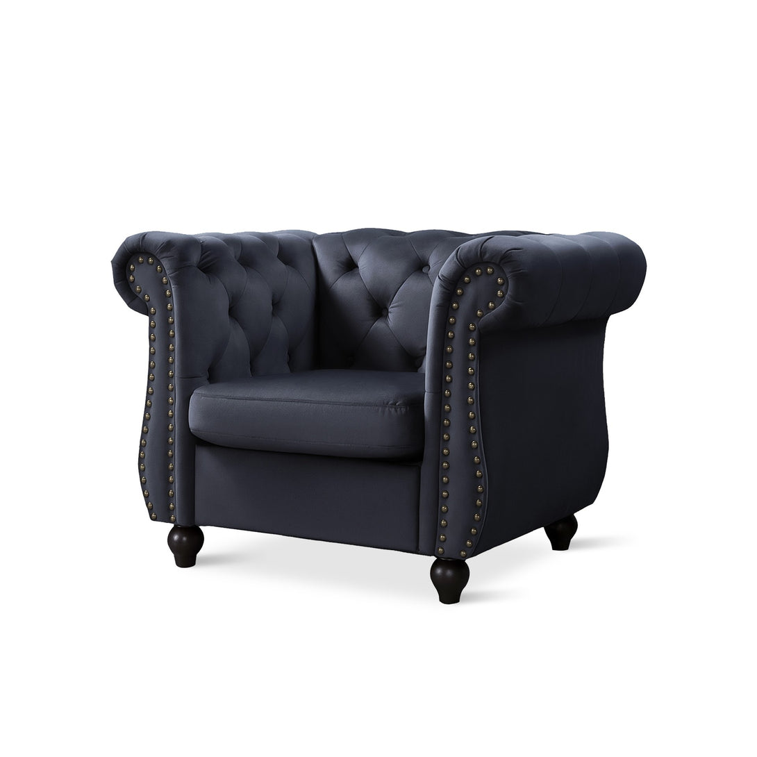 Emily Velvet Occasional Chair - Black