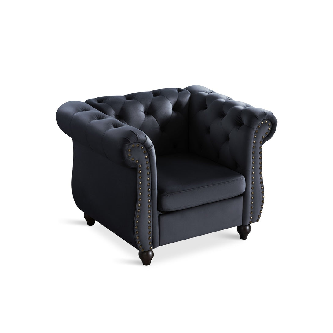 Emily Velvet Occasional Chair - Black