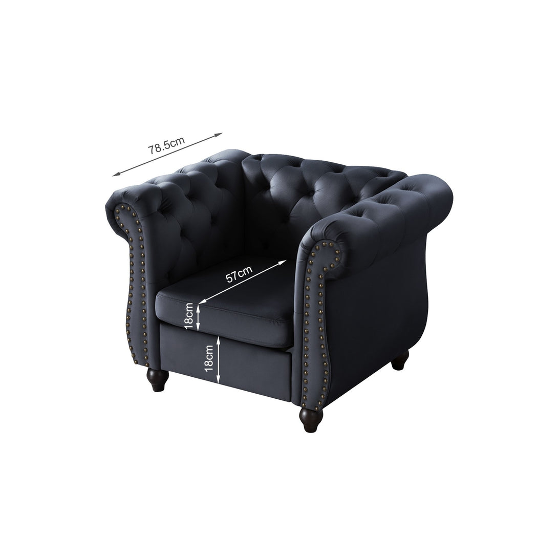 Emily Velvet Occasional Chair - Black