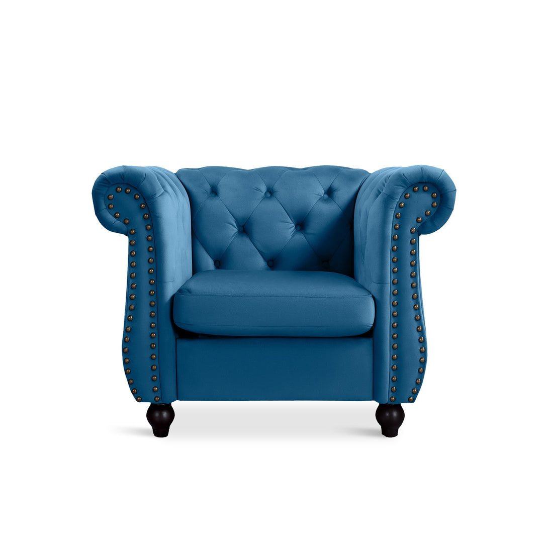 Emily Velvet  Occasional Chair - Dark Blue