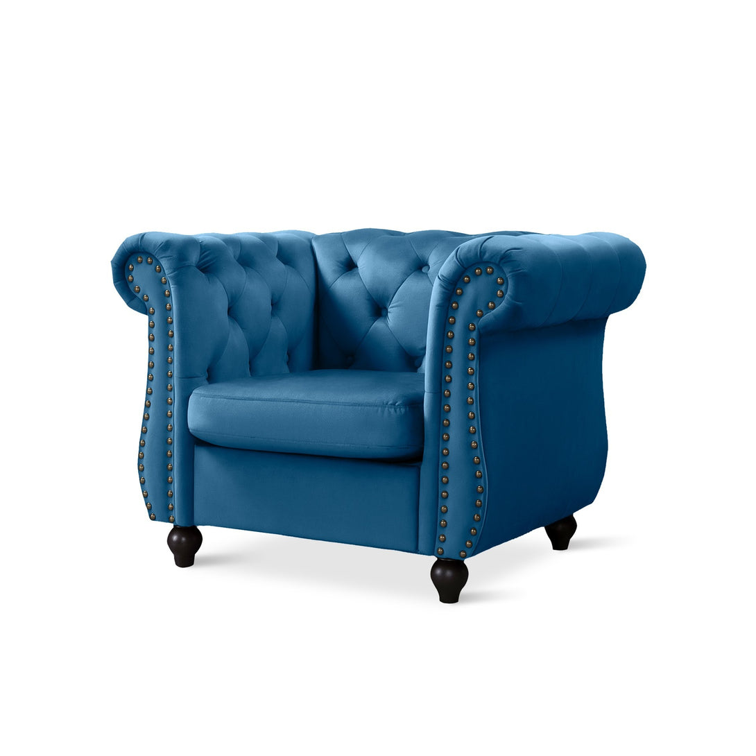 Emily Velvet  Occasional Chair - Dark Blue