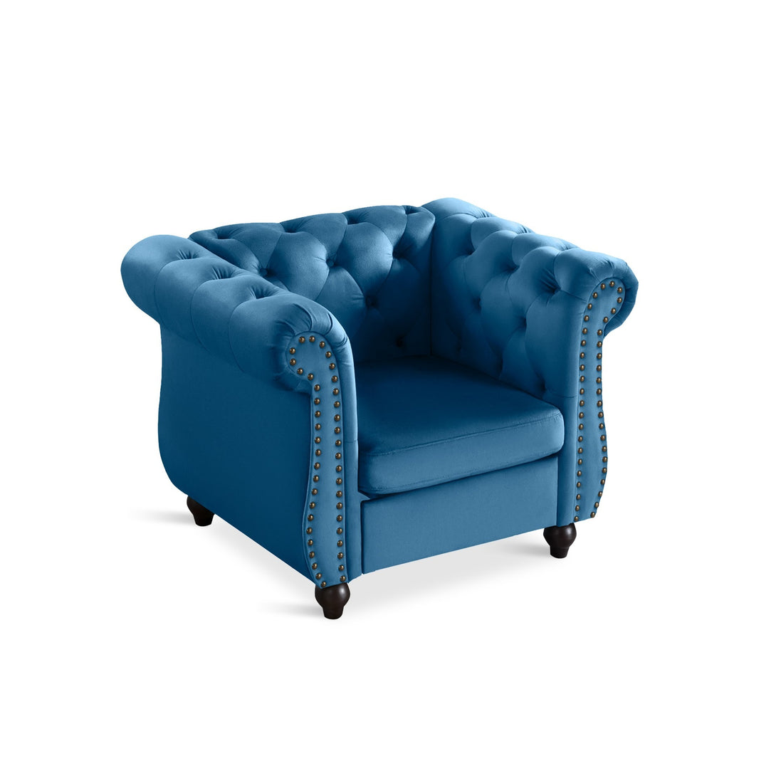 Emily Velvet  Occasional Chair - Dark Blue