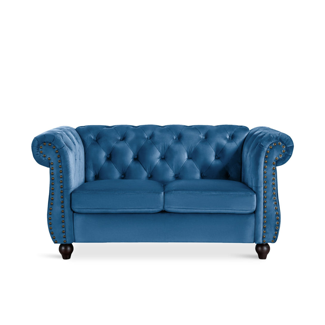 Emily Velvet 2 Seater Sofa - Dark Blue