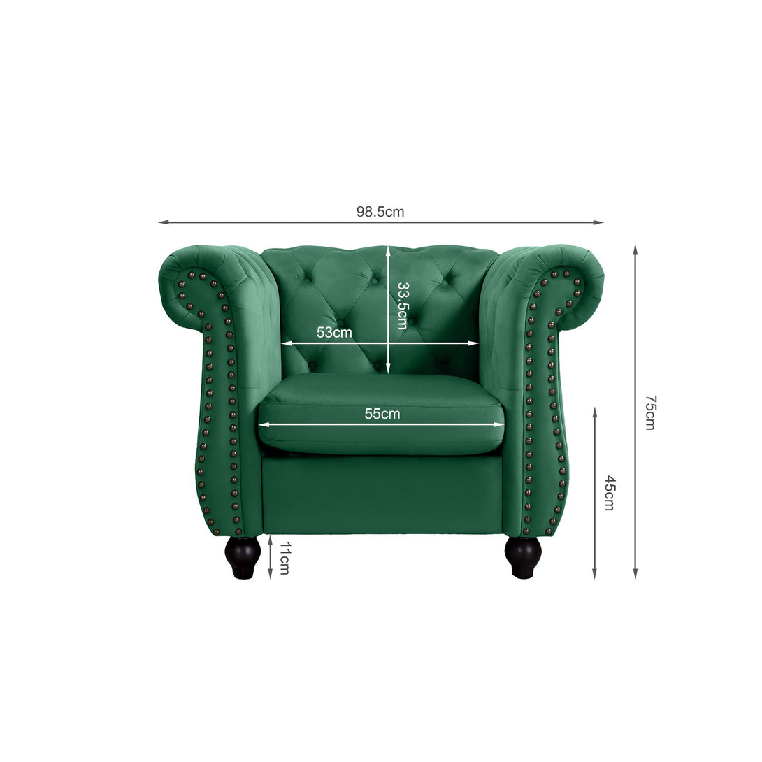 Emily Velvet  Occasional Chair - Green