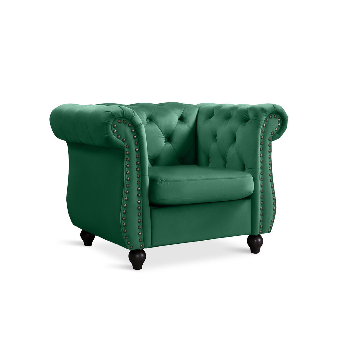 Emily Velvet  Occasional Chair - Green