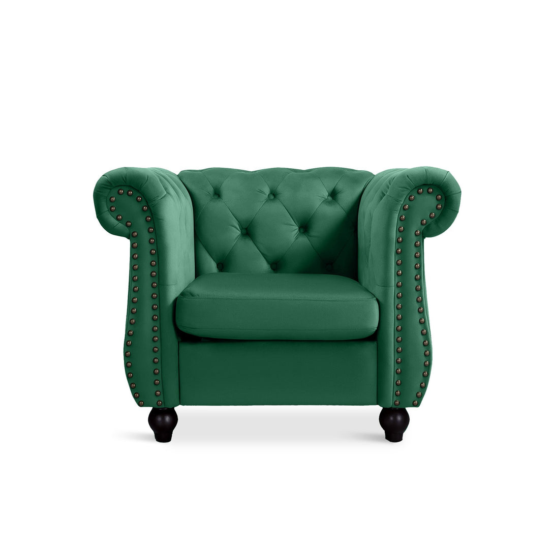 Emily Velvet  Occasional Chair - Green