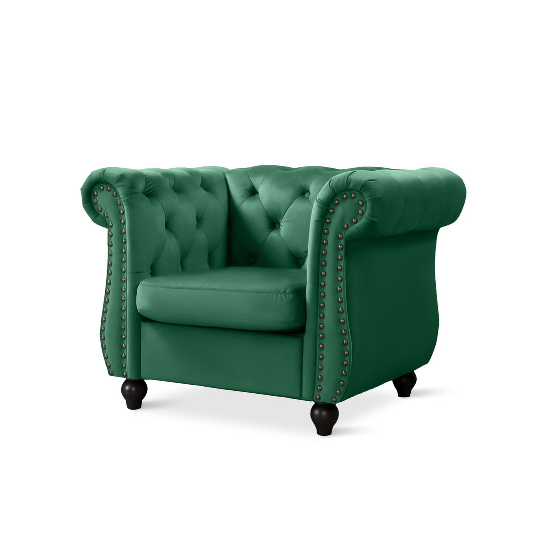 Emily Velvet  Occasional Chair - Green