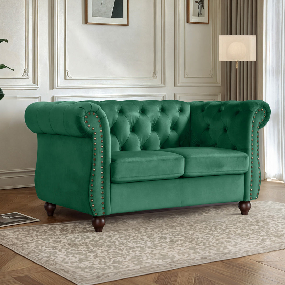 Emily Velvet 2 Seater Sofa - Green