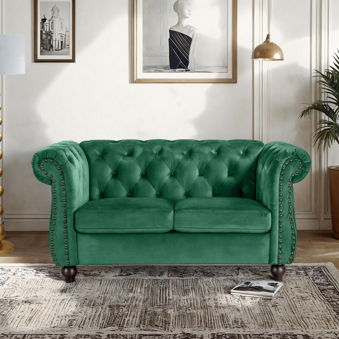 Emily Velvet 2 Seater Sofa - Green