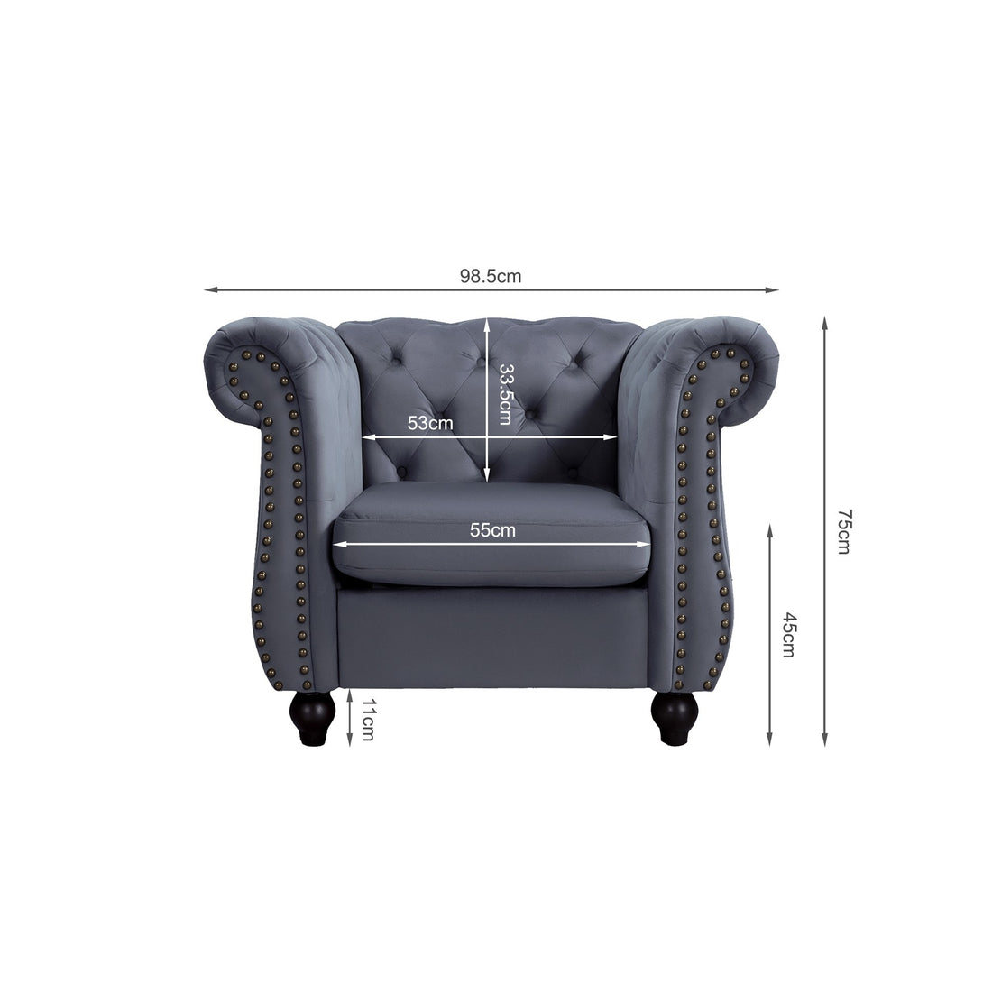 Emily Velvet  Occasional Chair - Grey