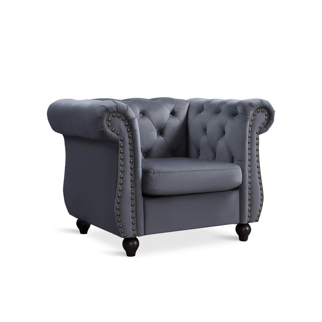 Emily Velvet  Occasional Chair - Grey