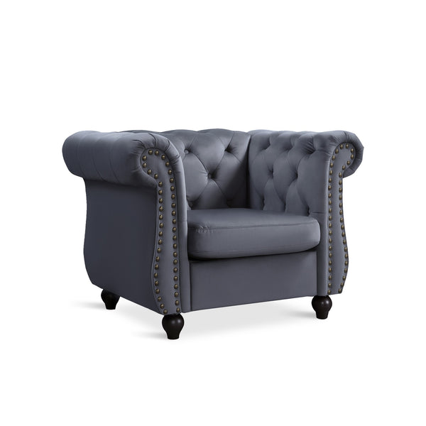 Emily Velvet  Occasional Chair - Grey