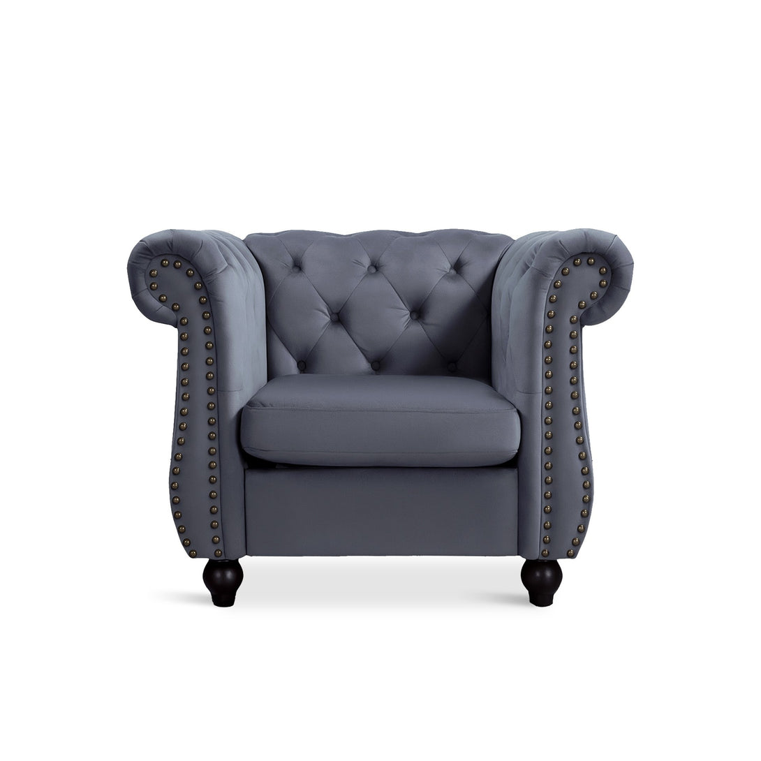 Emily Velvet  Occasional Chair - Grey