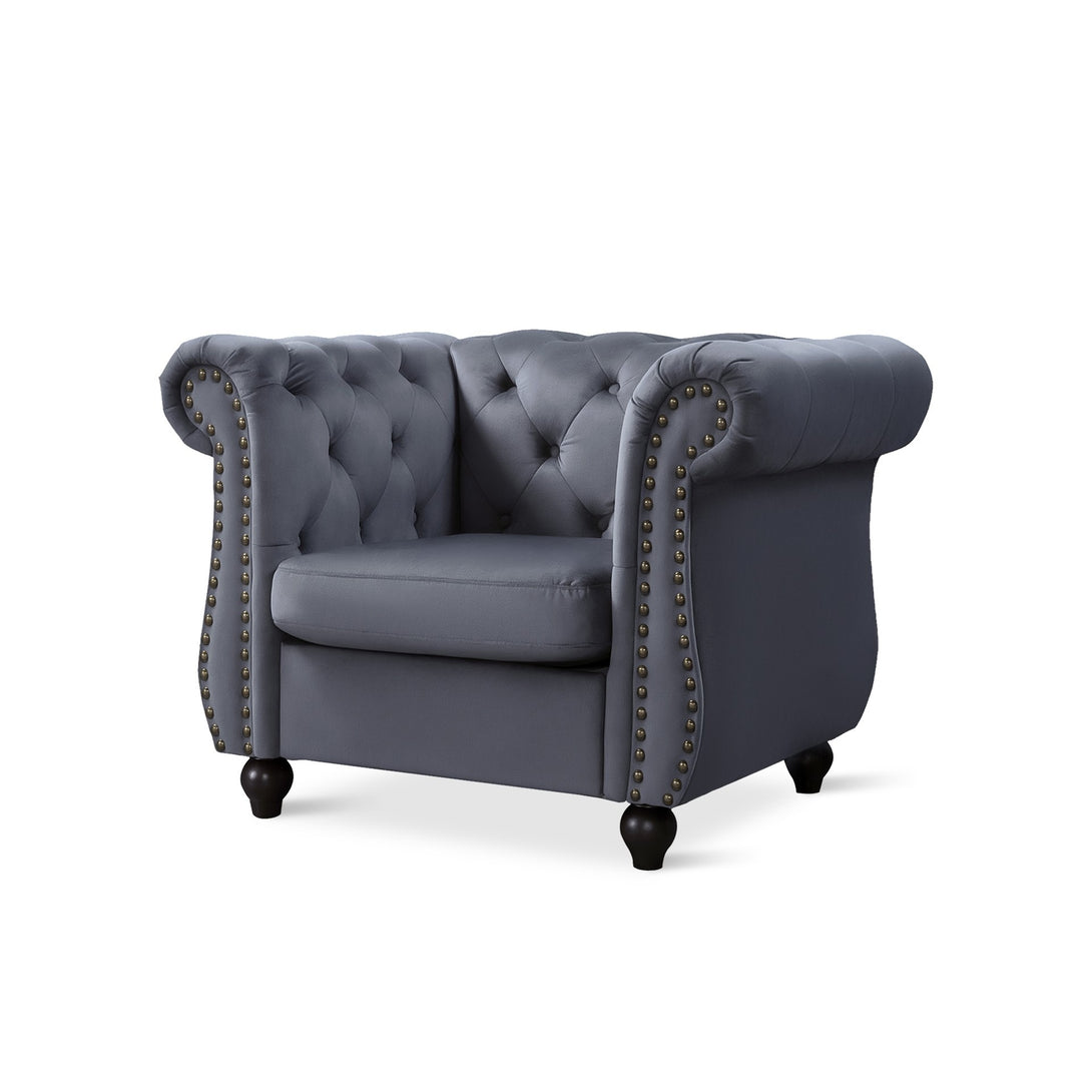 Emily Velvet  Occasional Chair - Grey