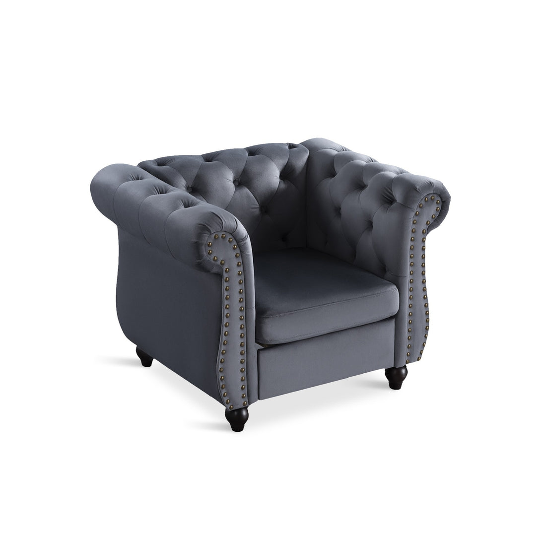 Emily Velvet  Occasional Chair - Grey