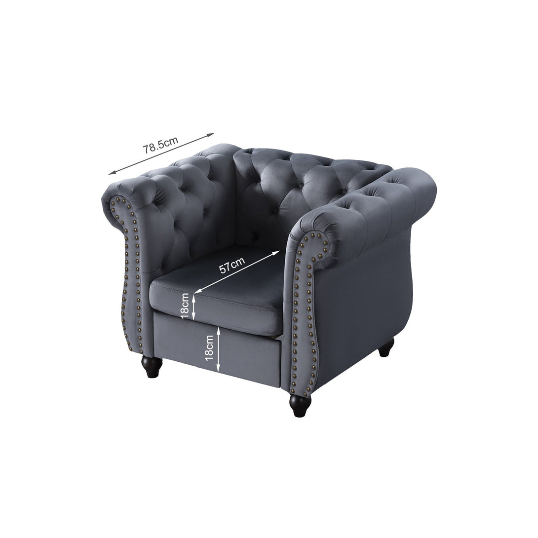 Emily Velvet  Occasional Chair - Grey