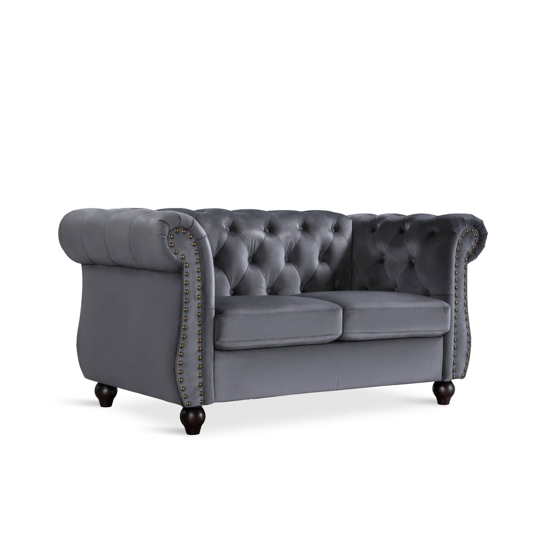 Emily Velvet 2 Seater Sofa - Grey