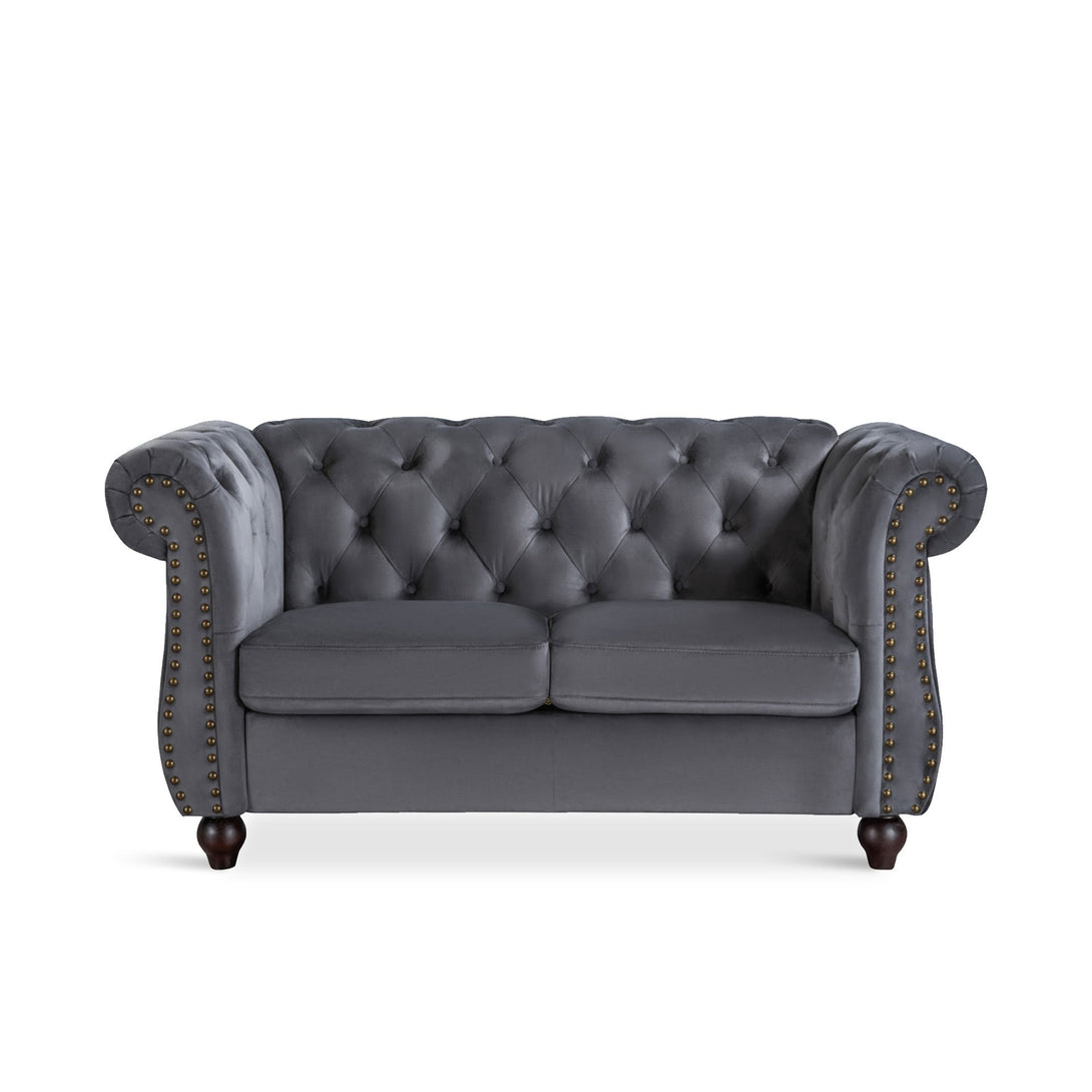 Emily Velvet 2 Seater Sofa - Grey