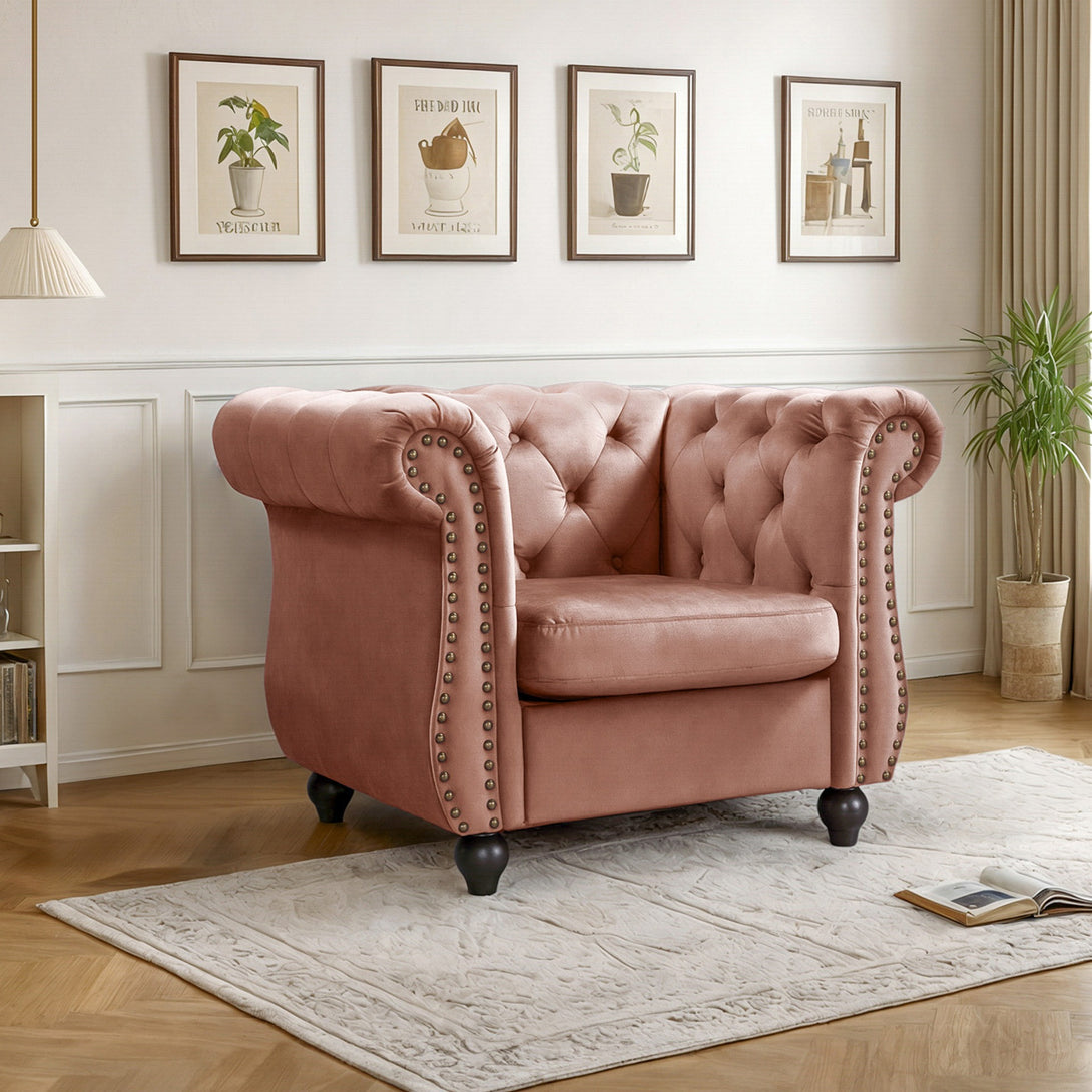 Emily Velvet  Occasional Chair - Rose