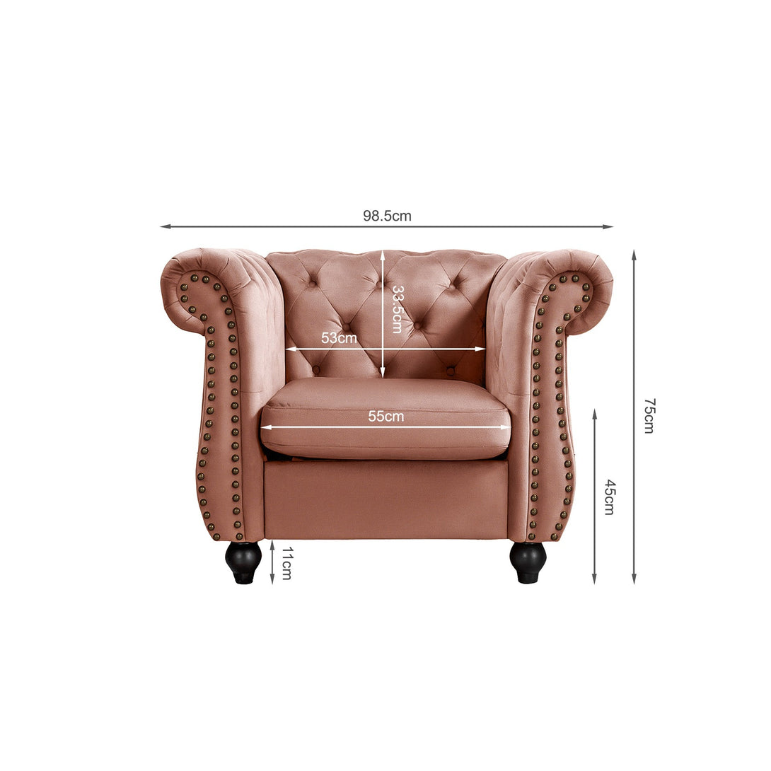 Emily Velvet  Occasional Chair - Rose