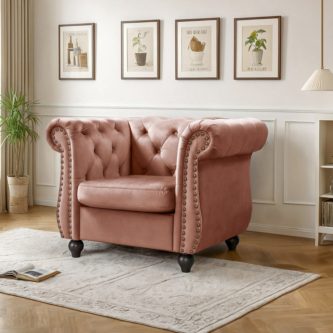 Emily Velvet  Occasional Chair - Rose
