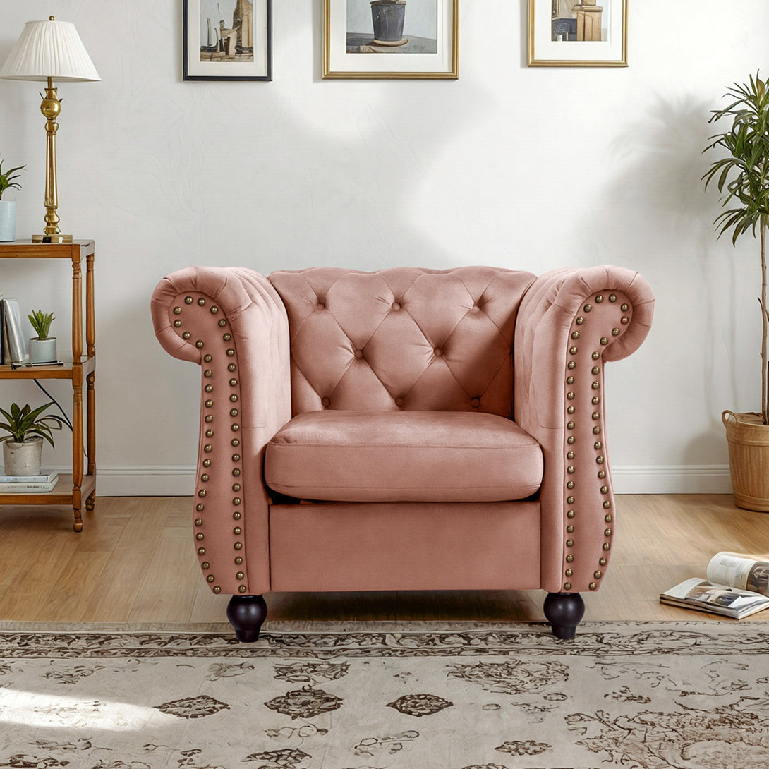 Emily Velvet  Occasional Chair - Rose
