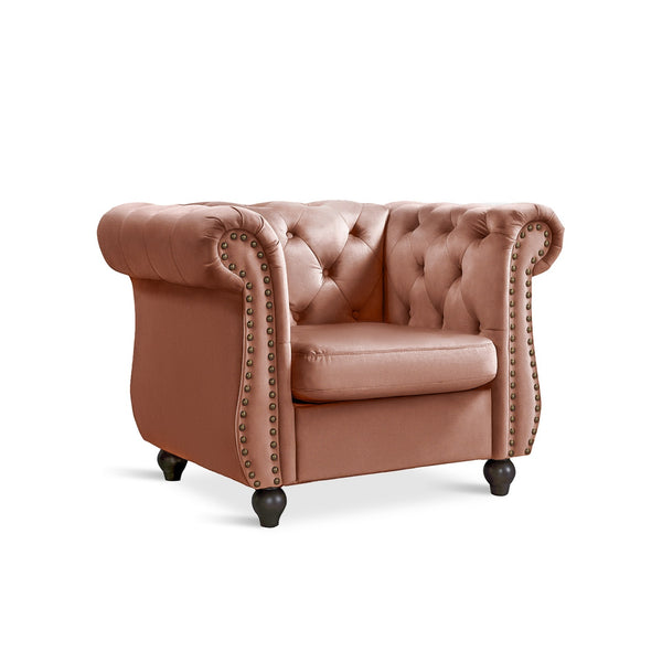 Emily Velvet  Occasional Chair - Rose